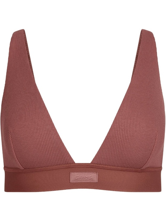 SKIMS Other - Skims COTTON RIB Plunge Bralette RedWood Size Medium